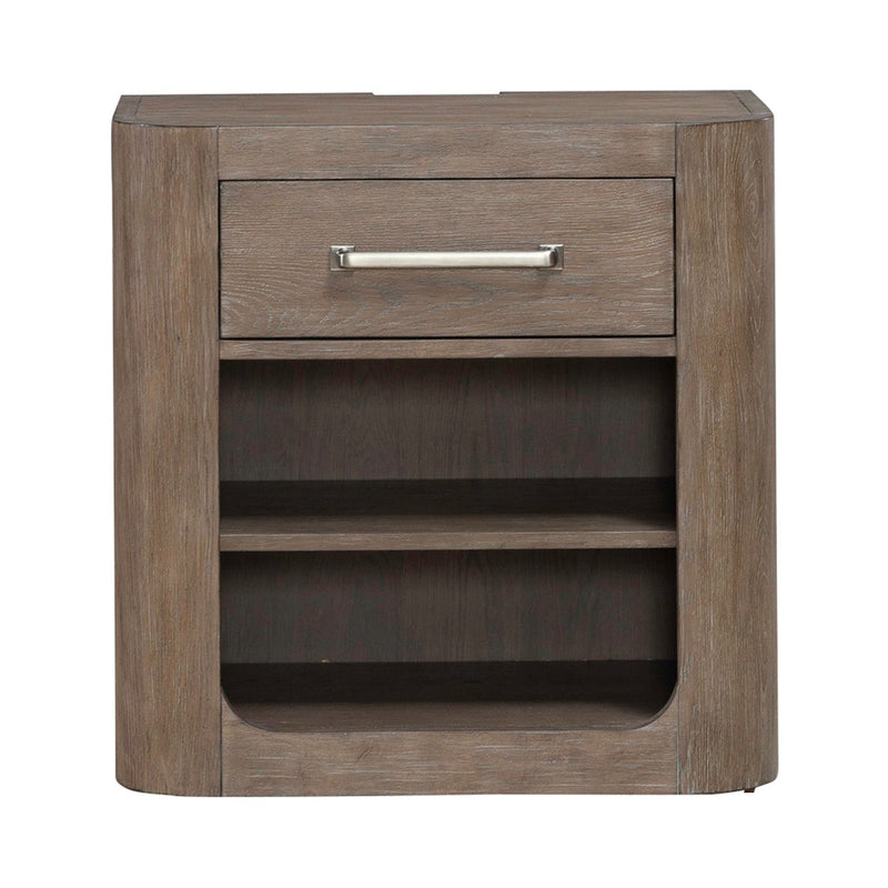 South Bend Open Nightstand w/ Charging Station in Burnished Clay