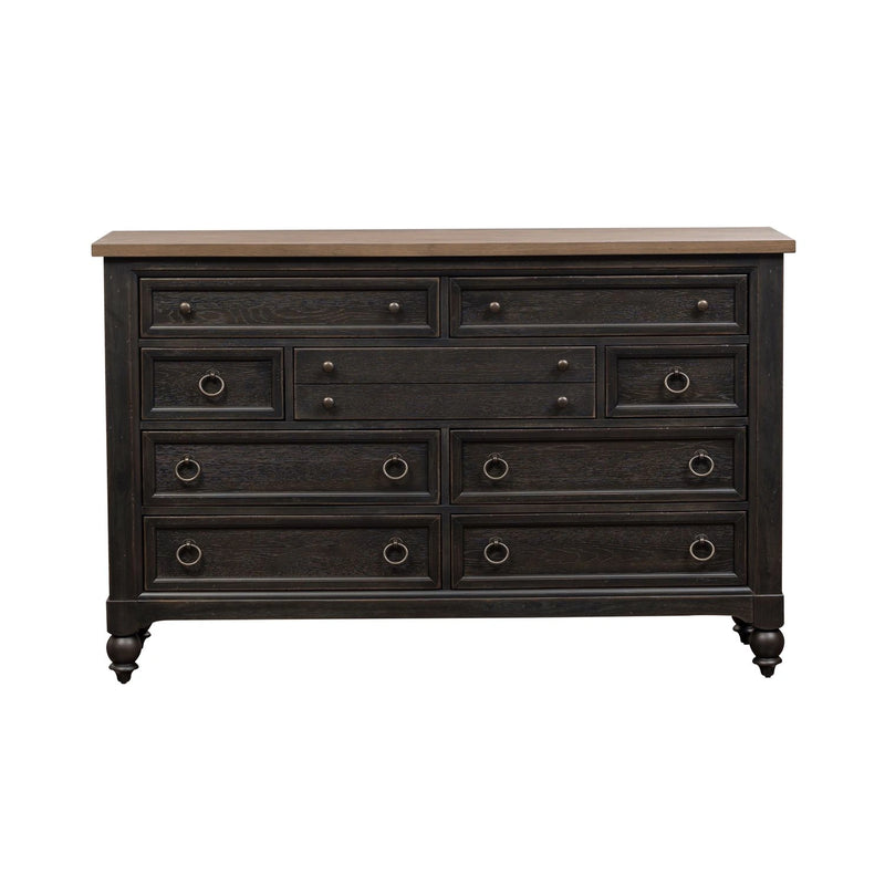 Americana Farmhouse 9 Drawer Dresser in Black image