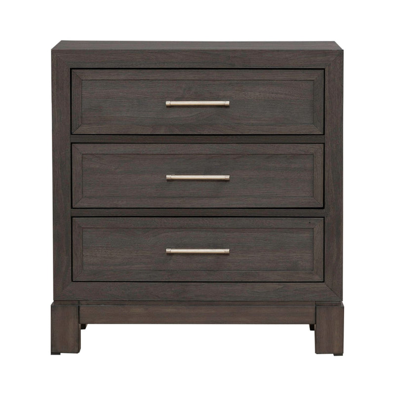 Modern Edge Nightstand w/ Charging Station in Caffe image