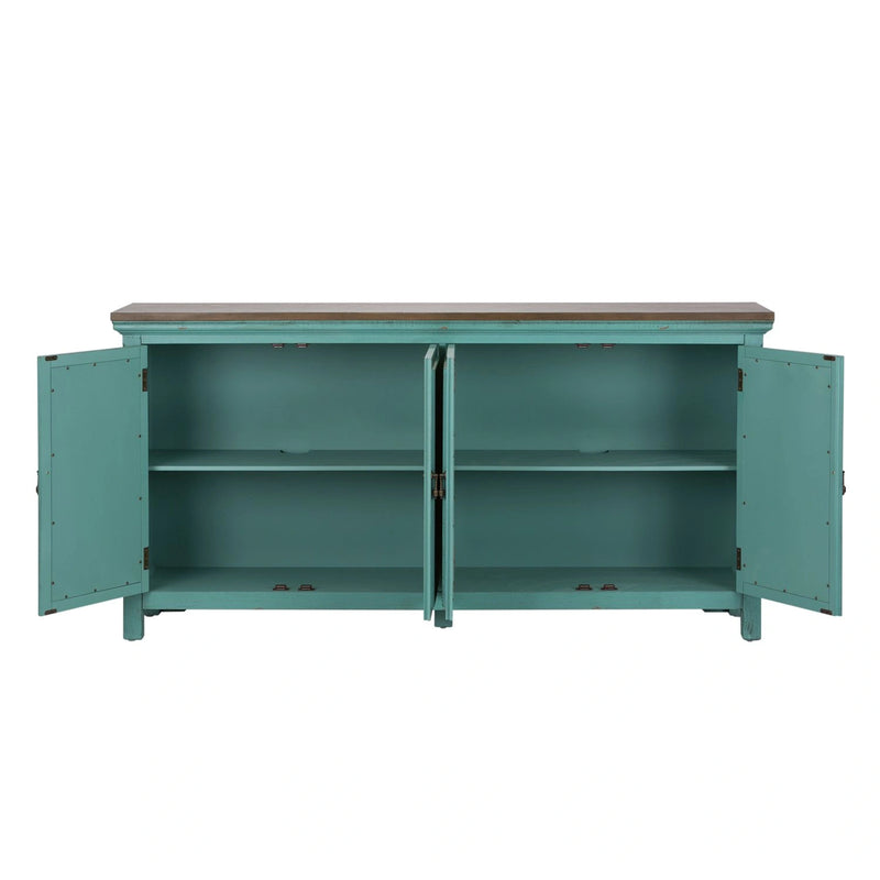 Kensington 4 Door Accent Cabinet in Turquoise image