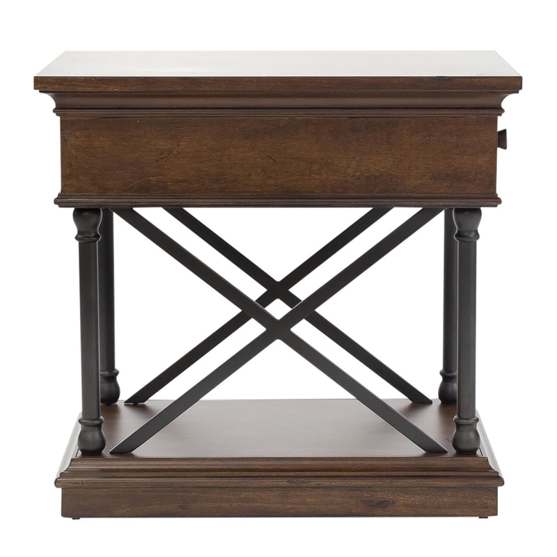 Tribeca Chairside Table in Cordovian Brown