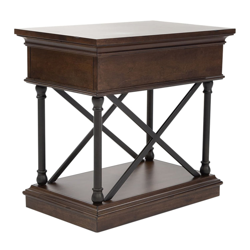 Tribeca Chairside Table in Cordovian Brown