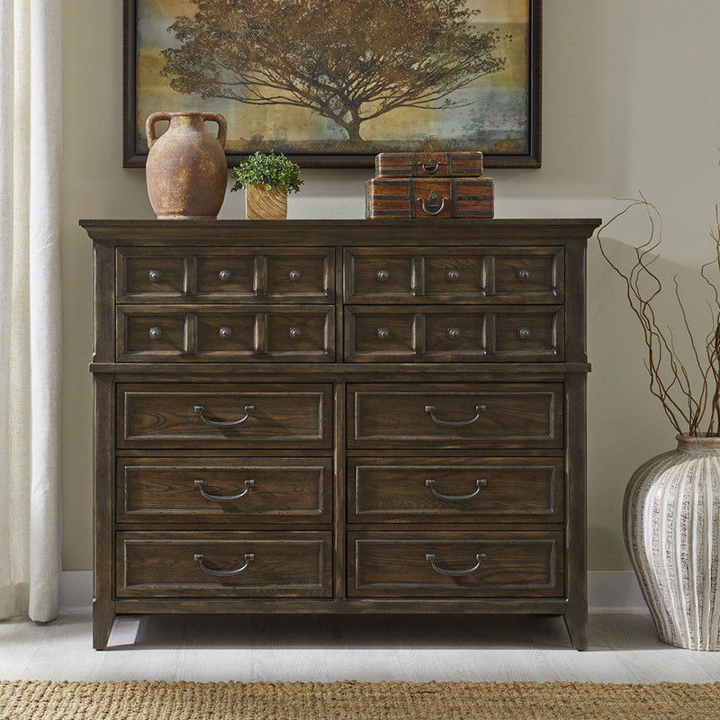 Paradise Valley 10 Drawer Chesser in Saddle Brown image