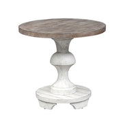 Sedona Round End Table in Heavy Distressed White image