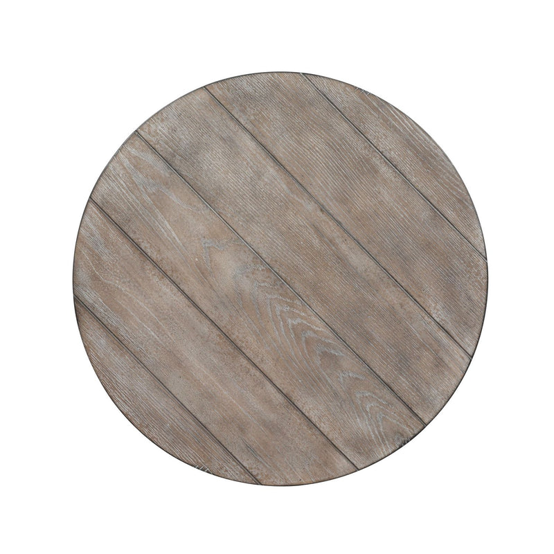 Sedona Round End Table in Heavy Distressed White