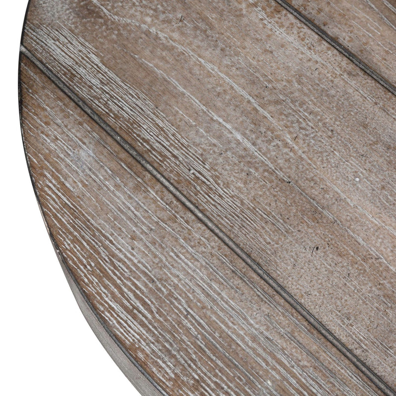 Sedona Round End Table in Heavy Distressed White