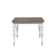 Magnolia Manor Leg Table in Antique White Base w/ Weathered Bark Tops image