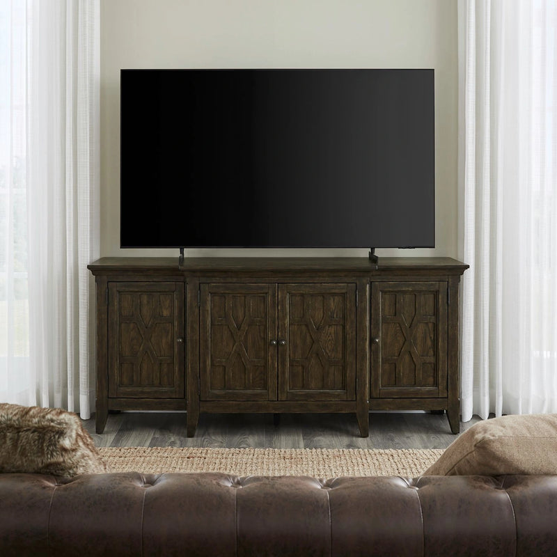 Paradise Valley 76 Inch TV Console in Saddle Brown image