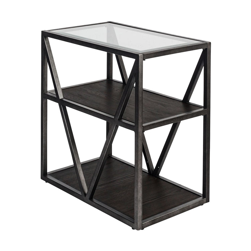 Arista Chair Side Table in Cobblestone Brown