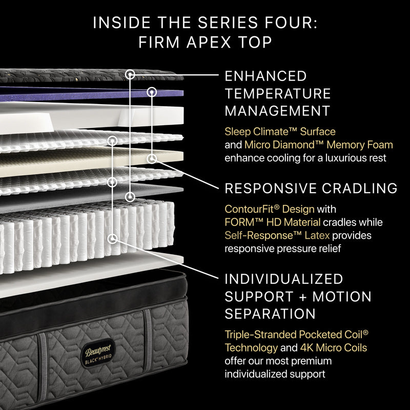 Beautyrest BlackÂ® Series Four 16" Hybrid Firm Apex Top Mattress