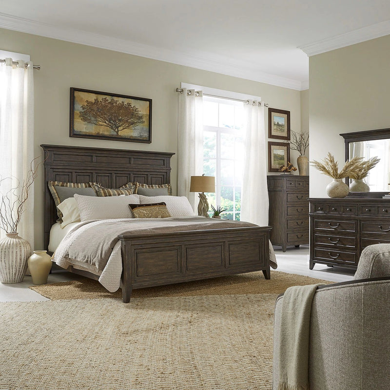 Paradise Valley King Panel Bed, Dresser & Mirror, Chest image