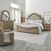 Magnolia Manor King Uph Bed, Dresser & Mirror, Chest, Night Stand image