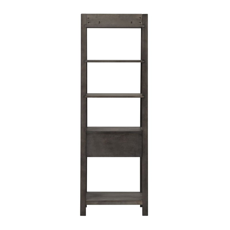 Modern Farmhouse Leaning Bookcase in Dusty Charcoal