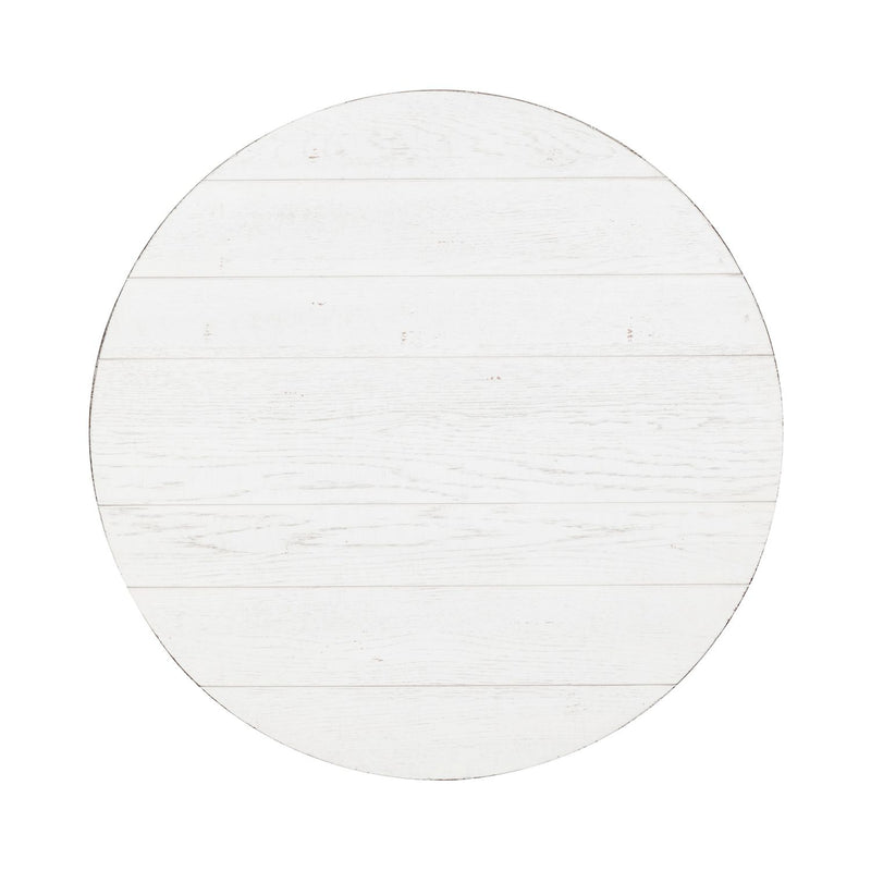 Modern Farmhouse Splay Leg Round Cocktail in Flea Market White
