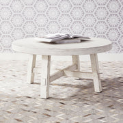 Modern Farmhouse Splay Leg Round Cocktail in Flea Market White image