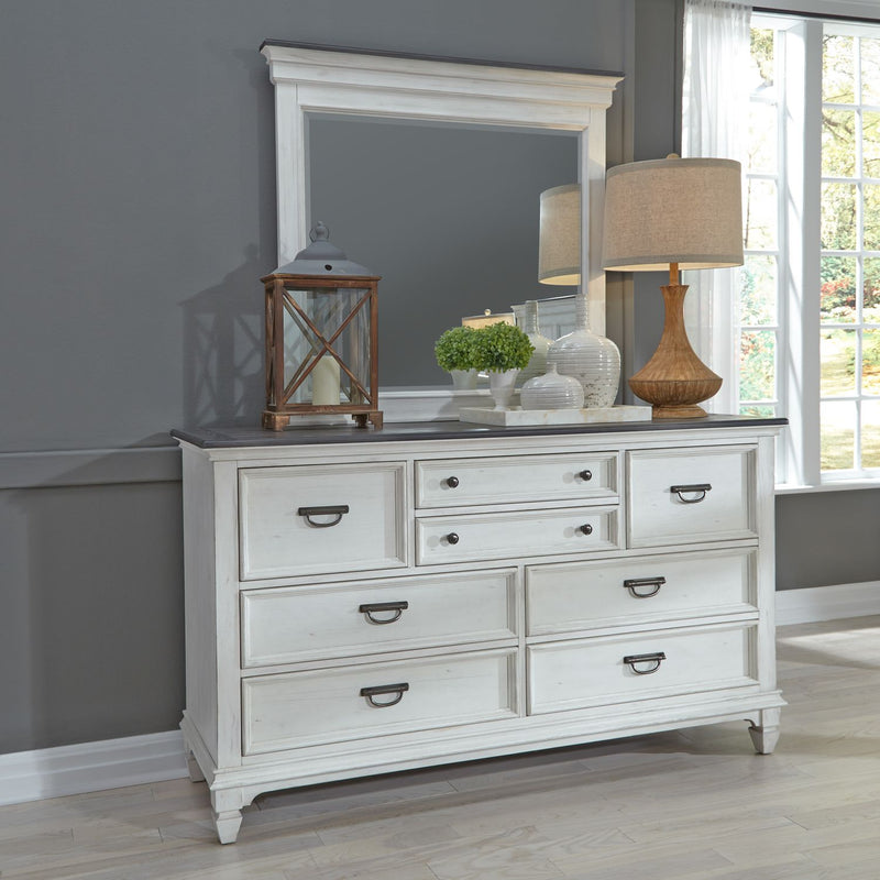 Allyson Park King Panel Bed, Dresser & Mirror, Chest, Night Stand
