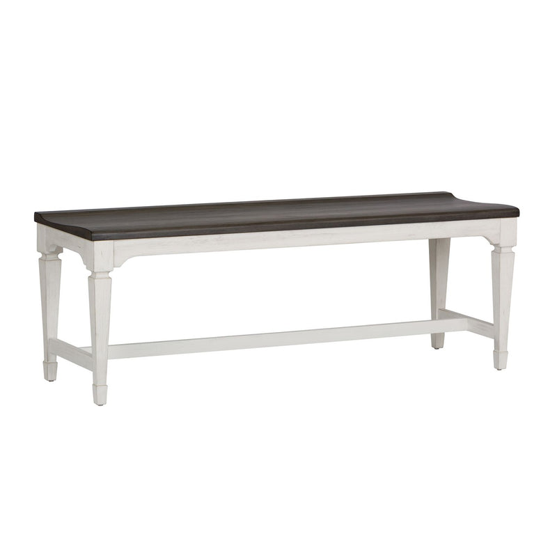 Allyson Park Wood Seat Bench in Wirebrushed White image
