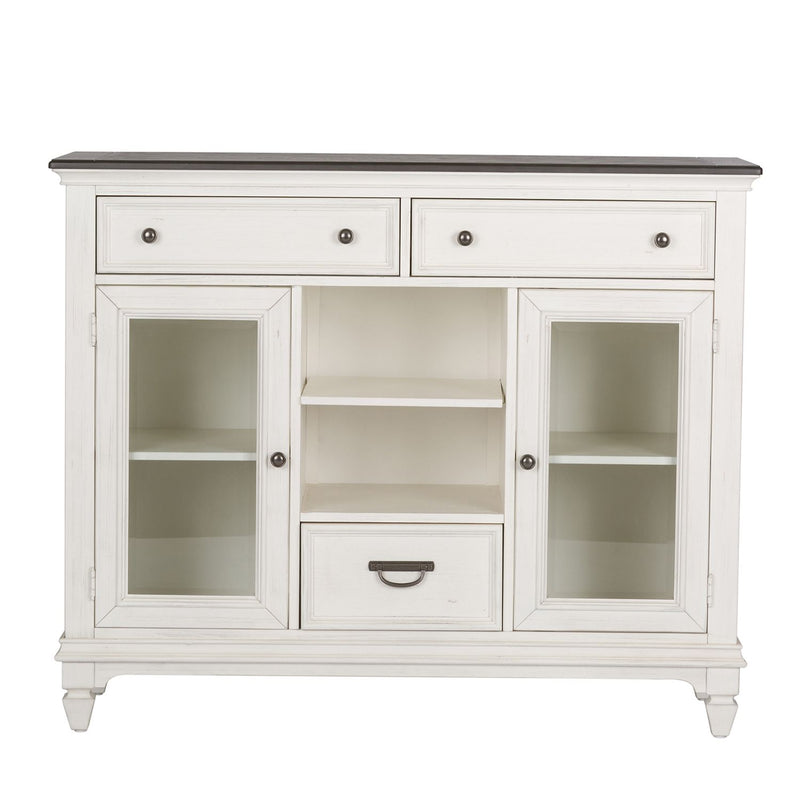 Allyson Park Buffet in White with Charcoal