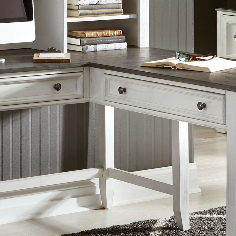 Allyson Park Right Turn Writing Desk in Wirebrushed White image