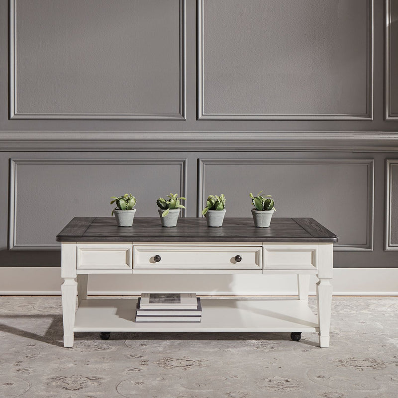 Allyson Park Rectangular Cocktail Table in Wirebrushed White image