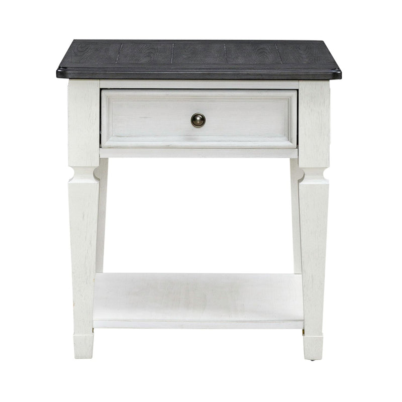 Allyson Park Drawer End Table in Wirebrushed White