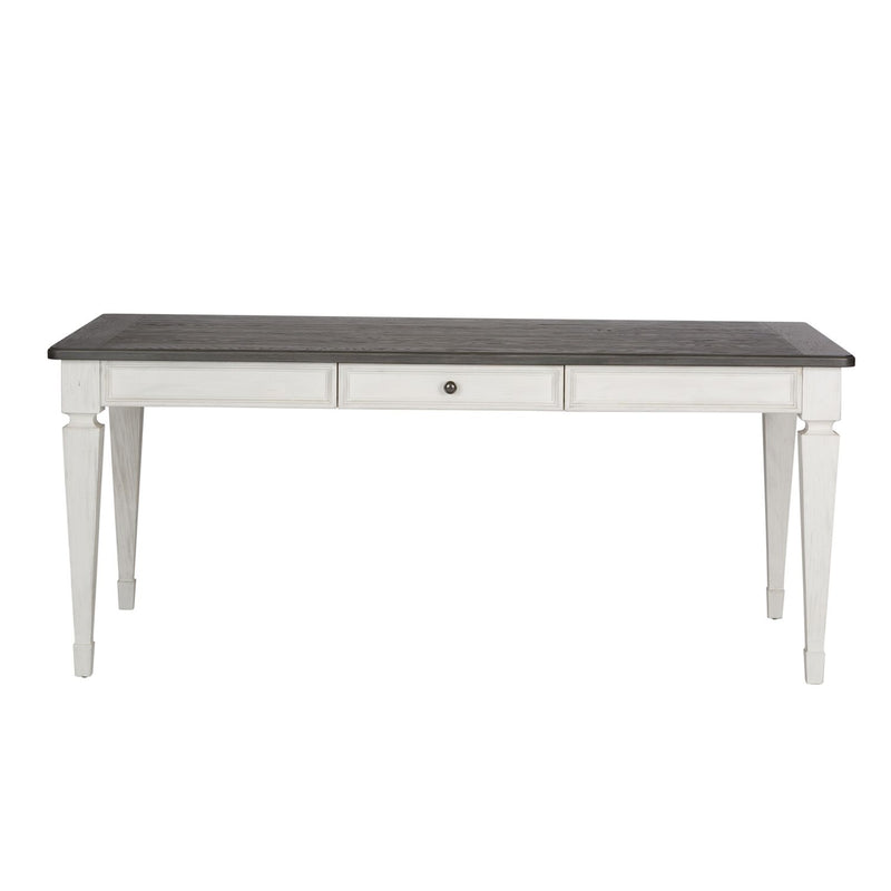 Allyson Park Rectangular Leg Table in White with Charcoal image