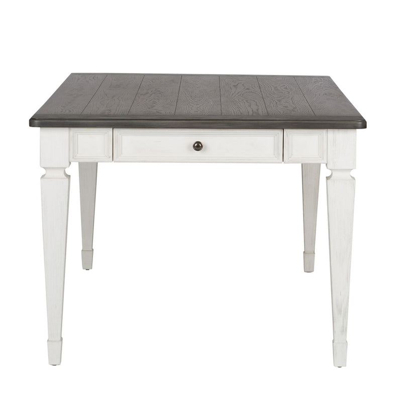 Allyson Park Rectangular Leg Table in White with Charcoal image