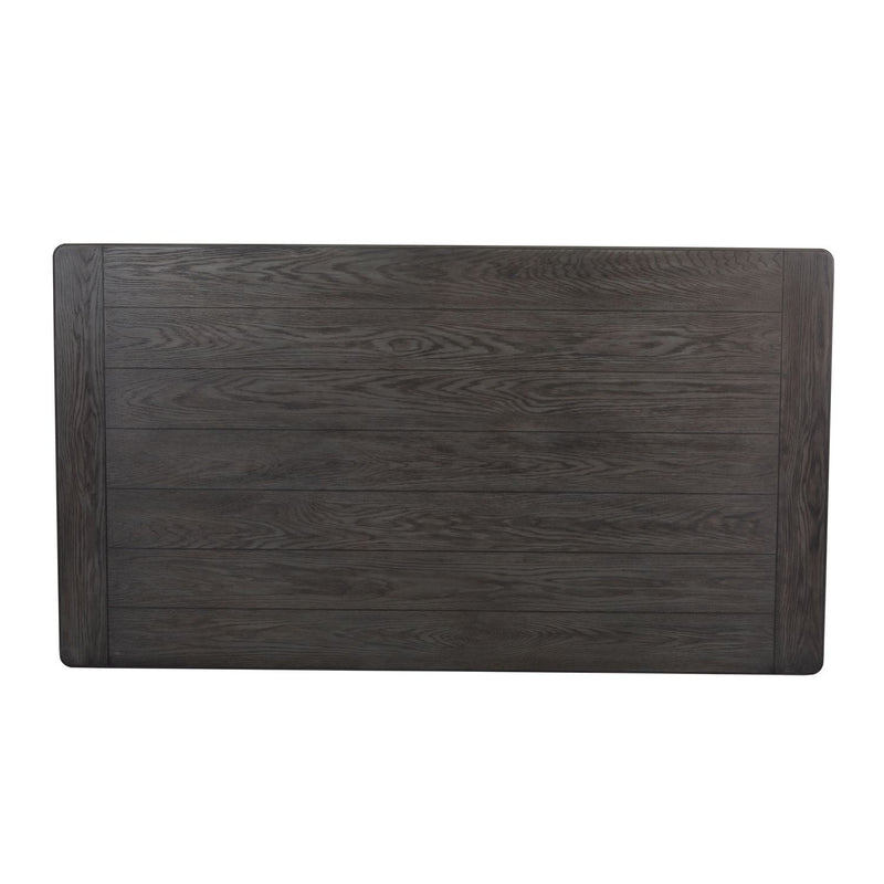 Allyson Park Rectangular Leg Table in White with Charcoal