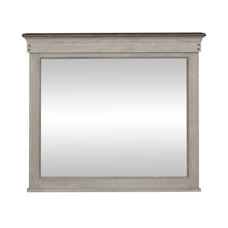Ivy Hollow Landscape Mirror in Weathered Linen