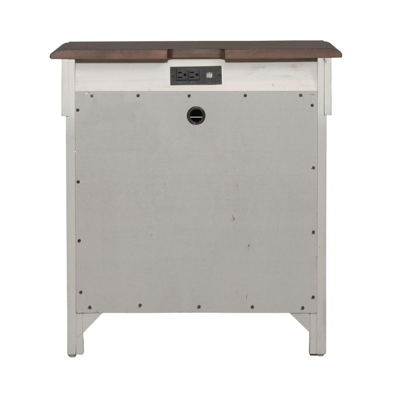 Ivy Hollow 3 Drawer Nightstand w/ Charging Station in Weathered Linen image