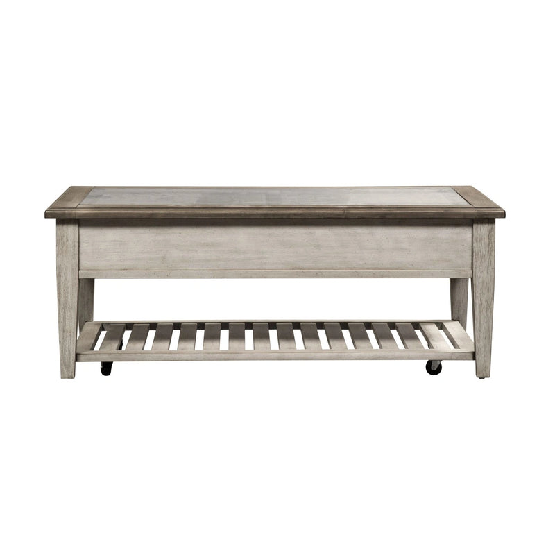 Heartland Rect Ceiling Tile Cocktail Table in Antique White image