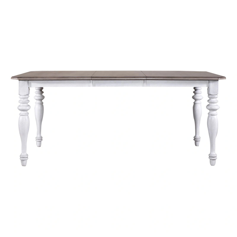 Ocean Isle Rectangular Leg Table in Antique White with Weathered Pine image