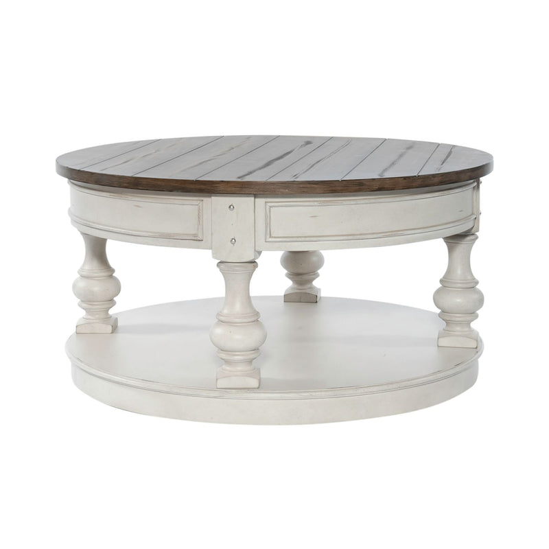 Morgan Creek Round Cocktail Table in Antique White