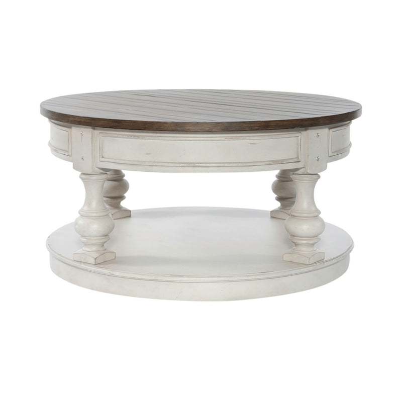 Morgan Creek Round Cocktail Table in Antique White