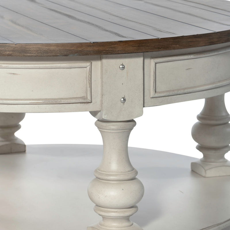 Morgan Creek Round Cocktail Table in Antique White