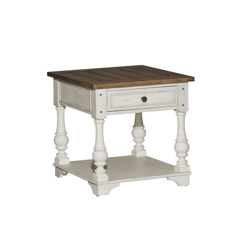 Morgan Creek End Table in Antique White
