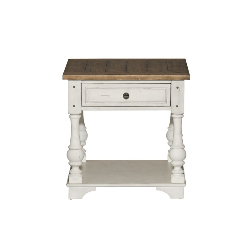 Morgan Creek End Table in Antique White