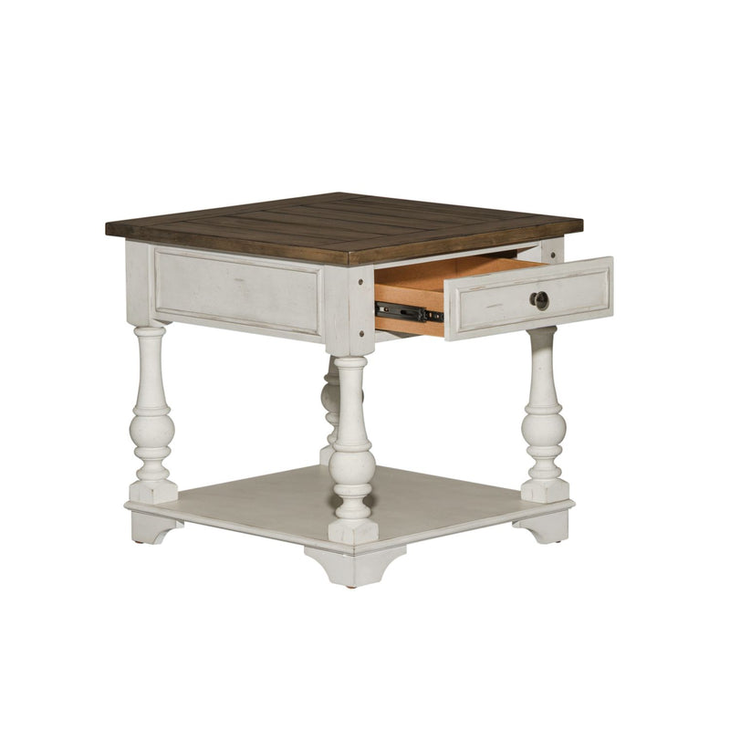 Morgan Creek End Table in Antique White