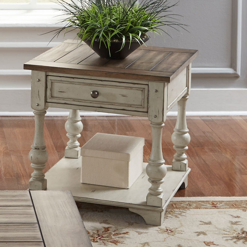 Morgan Creek End Table in Antique White image