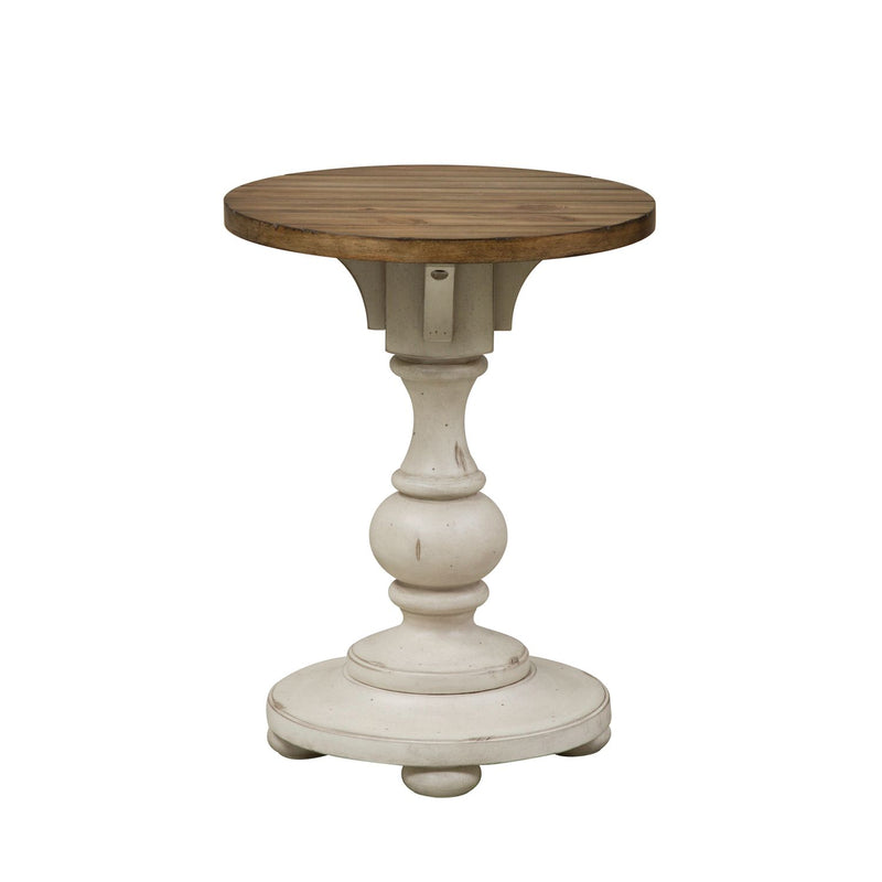 Morgan Creek Chair Side Table in Antique White