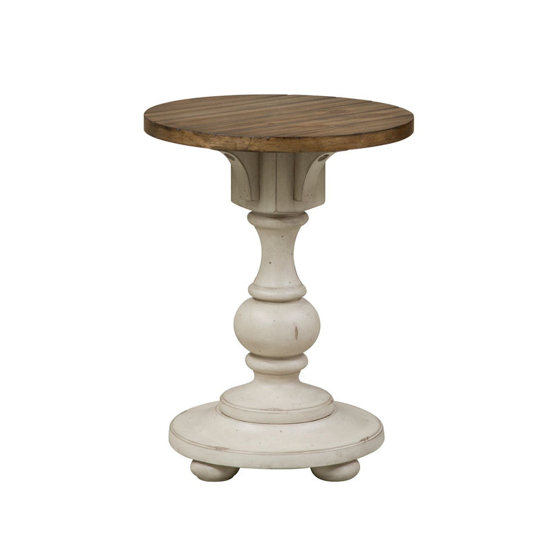 Morgan Creek Chair Side Table in Antique White