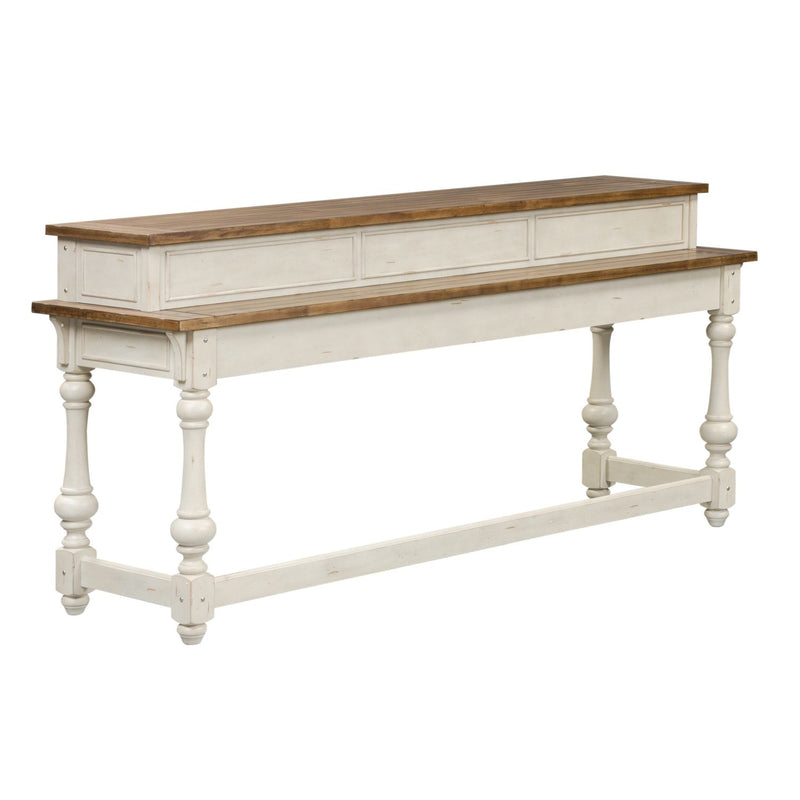 Morgan Creek Console Bar Table in Antique White