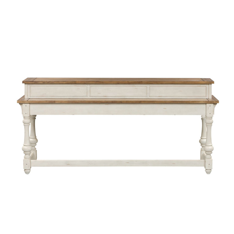Morgan Creek Console Bar Table in Antique White