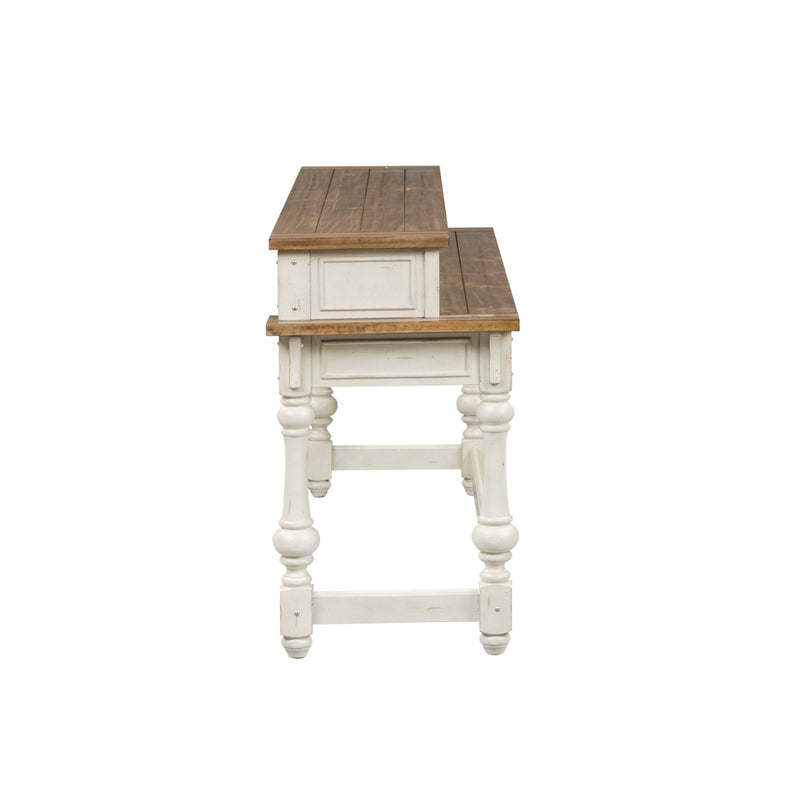 Morgan Creek Console Bar Table in Antique White