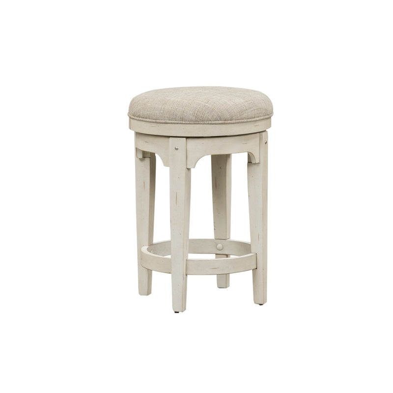 Morgan Creek Console Swivel Stool in Antique White