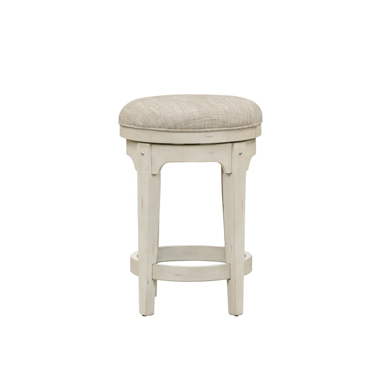 Morgan Creek Console Swivel Stool in Antique White