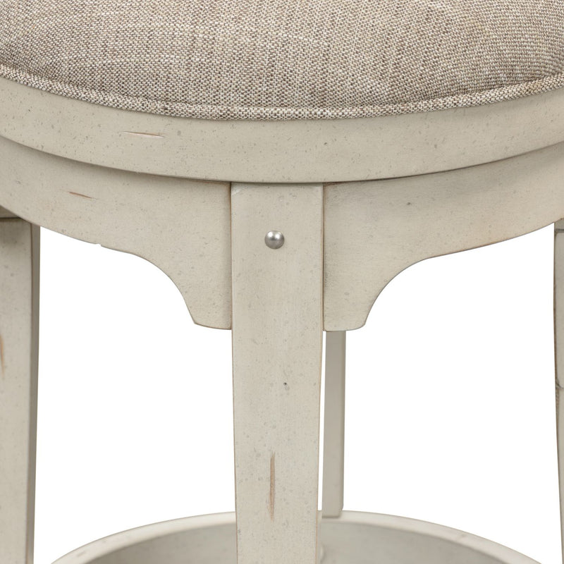 Morgan Creek Console Swivel Stool in Antique White