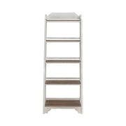 Magnolia Manor Leaning Pier Bookcase in Antique White & Weathered Bark image