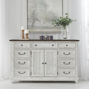 River Place 9 Drawer Dresser in Riverstone White and Tobacco image