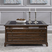 Arden Road Square Collector Cocktail Table in Satin Cherry image